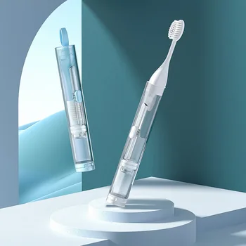 Taşınabilir Diş Fırçası Diş Macunu All-in-One Set Yumuşak Kıl Diş Fırçası Kapsamlı Ağız Temizleme Seyahat Katlanır Diş Fırçası