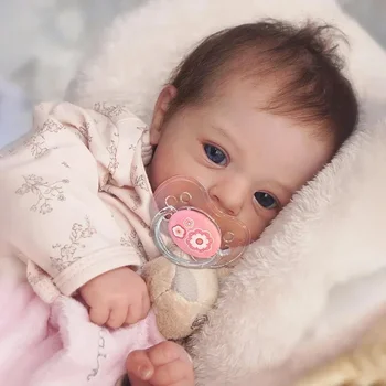 19 inç Felicia Yeniden Doğmuş Kiti Tatlı Yüz Bitmemiş Bebek Parçaları Köklü Saç 3D Boyalı Cilt Kiti Yeniden Doğmuş Silikon Pieno