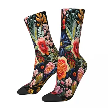 Nakış tarzı Clipart nakış çiçek çorap erkek erkek kadın sonbahar çorap baskılı
