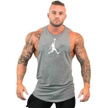 YENİ Vücut Geliştirme Sportif Tankı Üstleri Erkekler Spor Salonları Fitness Egzersiz Kolsuz Gömlek Erkek Stringer Atlet Yaz Rahat Gevşek Fanila