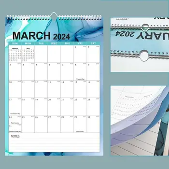 Bobin Takvim 2024 duvar takvimi Ofis Kırtasiye Günlük Planlayıcısı Kırtasiye Malzemeleri Haftalık Program 18 Ay İngilizce Takvim